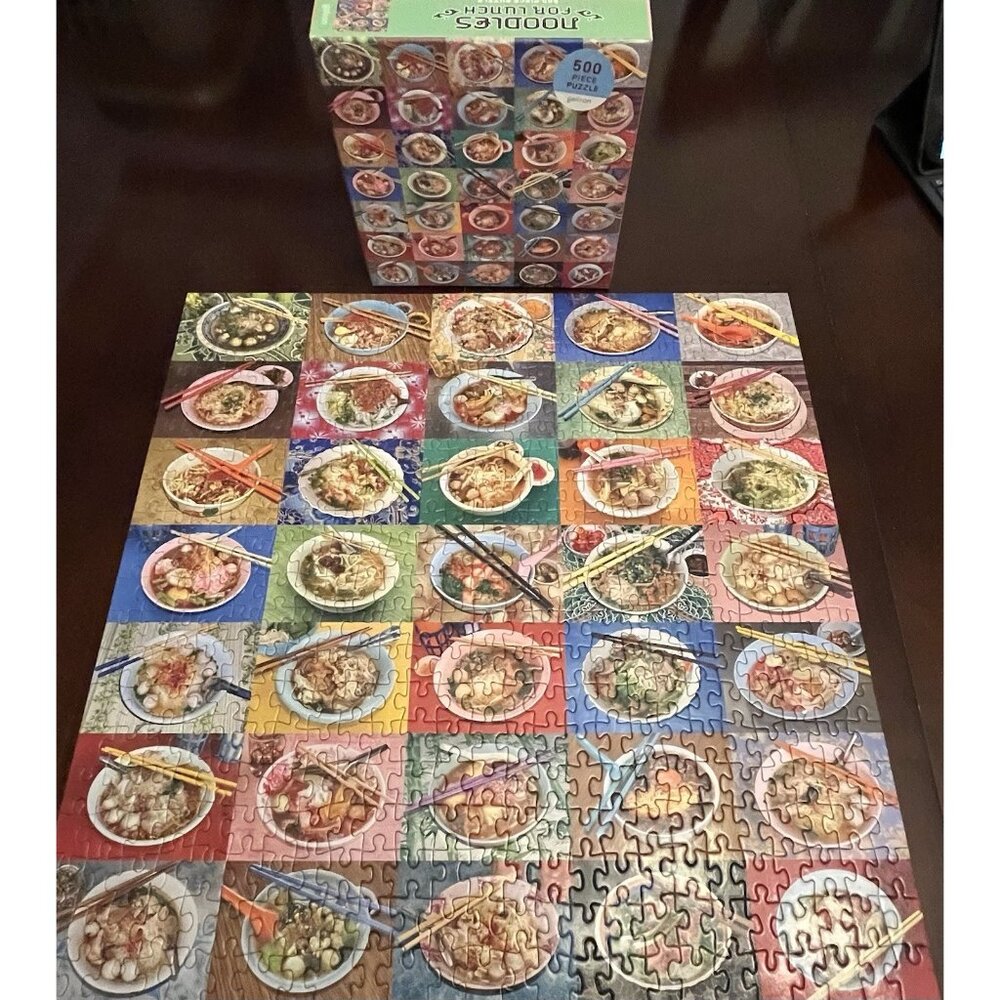 Galison Noodles For Lunch COMPLETE 500 Piece Puzzle 20"x20" Ramen Pho